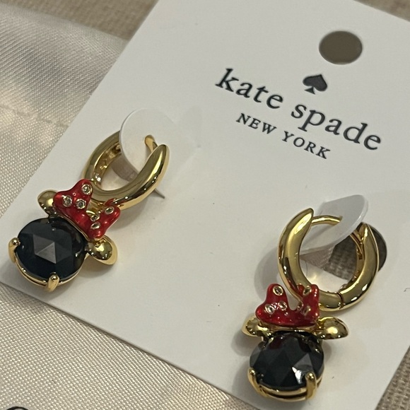 Kate Spade Gold Minnie Mouse Earrings and Bracelet with Red and Black Accents - Picture 3 of 8